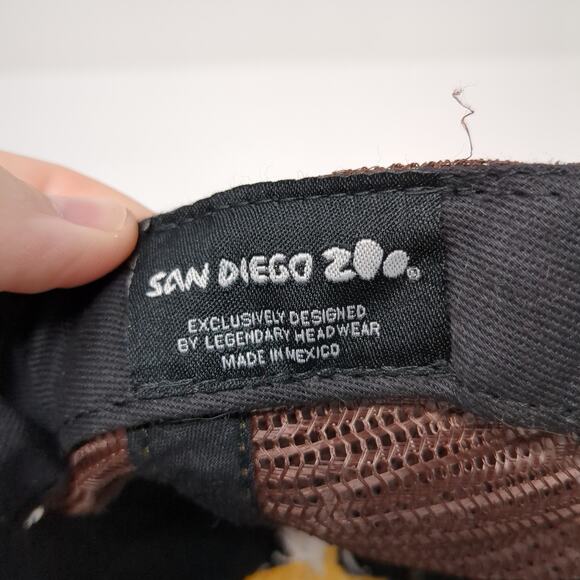 San Diego Zoo Tiger Snapback Trucker Hat Brown One Size Adjustable Mesh Back - Picture 9 of 9